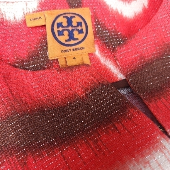 Tory Burch Linen Boho Smock Top Boat Neck Tunic Sz 4 - Picture 4 of 16